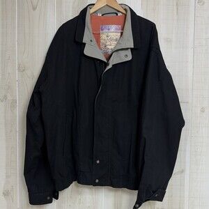 Members Only Men’s XL Long Jacket Black Bomber 80s‎ Retro Heavy Cotton